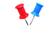 © vectorfusionart - Close-up of red and blue pushpins