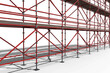 3d illustration of red scaffolding