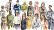 © Marvinix - People of different professions, watercolor, generative ai