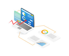 Poster - Flat design concept of cloud computing and online data storage vector illustration