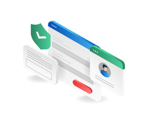 Poster - User login form isometric icon. Secure user login form vector illustration.