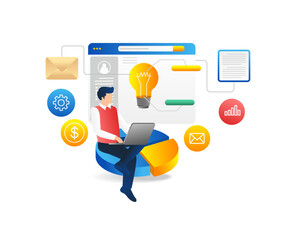 Poster - Flat design modern vector illustration concept for web and mobile app development.