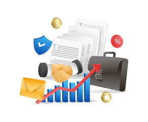 Aufkleber - Business and finance concept. Flat design, vector illustration, vector.