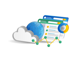 Aufkleber - Cloud computing concept. Isometric illustration of cloud computing concept for web design