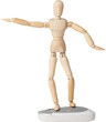 3d illustration of wooden figurine standing on computer mouse