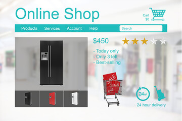 Poster - Refrigerators for sale displayed on web page