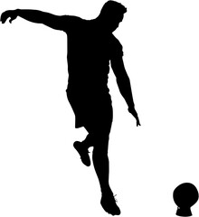 Poster - Male rugby player kicking ball