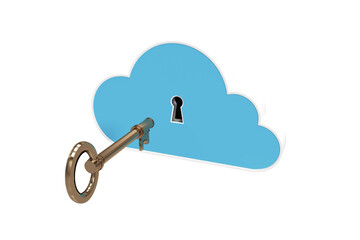 Sticker - Digitally generated image of locker in cloud shape