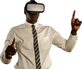 Poster - Male playing virtual reality headset