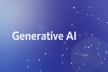 Poster - There is an image with the word Generative AI on a laptop. It is an eye-catching image.