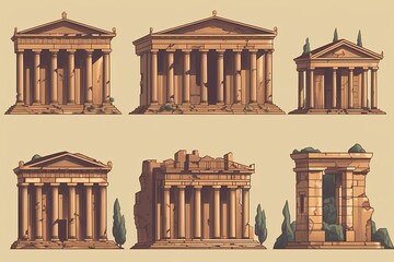 A building with columns and a dome Generative AI