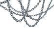 3d image of linked metallic silver chains