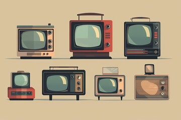 A group of old televisions Generative AI