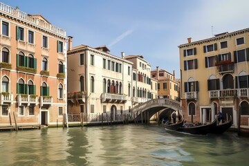 Wall Mural - Grand canal over a river between buildings Generative AI