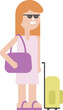 Woman with suitcase icon