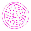 Illustration of donut with sprinkles