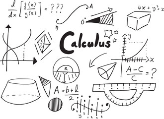 Sticker - Calculus text with geometric shapes