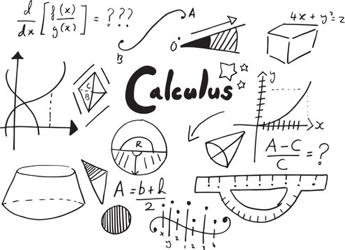Calculus text with geometric shapes