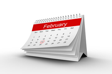 Canvas Print - Marking on February page of calendar