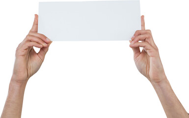 Poster - Cropped hands of executive holding blank paper