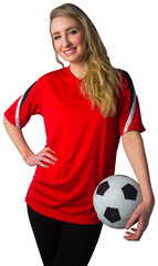 Sticker - Pretty football fan in red