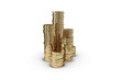 3d stacked of gold coins 