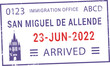 San Miguel de Allende passport visa travel stamp