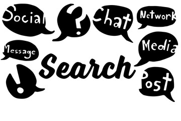Poster - Search text surrounded by various icons