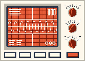 Poster - Control panel retro dashboard, knob switch buttons
