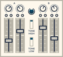 Aufkleber - Retro control panel with music high and low button
