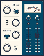 Poster - Vintage dashboard control panel, mic and monitor