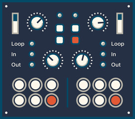 Aufkleber - Retro control panel with music high and low button
