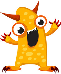 Wall Mural - Funny monster cute cartoon character personage