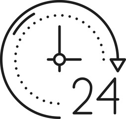 Poster - 24 hours order execution or delivery service icon