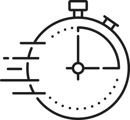 Poster - Clock timer outline icon, isolated alarm stopwatch