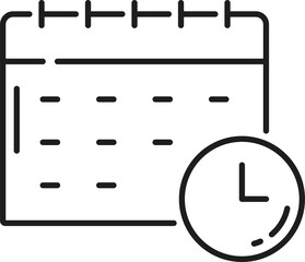 Poster - Calendar assignment and clock outline icon