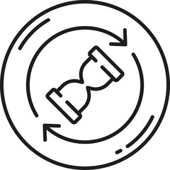 Aufkleber - Hourglass timer icon isolated sand watch outline