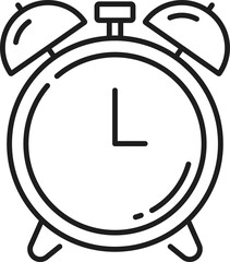Aufkleber - Alarm vector icon, isolated outline ringing clock