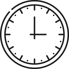 Poster - Clock timer outline icon, watch face dial hands