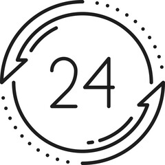 Poster - Call center 24 hours online, delivery service icon