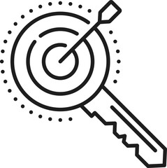 Aufkleber - Key with target goal, keyword ranking icon