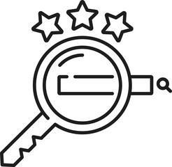 Aufkleber - Keywords SEO optimization, keys reviewed rate rank