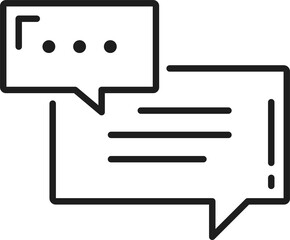 Poster - Dialog balloon, vector chat bubble line icon