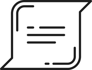 Fototapete - Paper memo sticker card label, line chat bubble