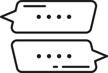 Fototapete - Memo chatbox bubble, outline message box frame