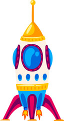 Poster - Rocketship, cartoon spacecraft, spaceship icon