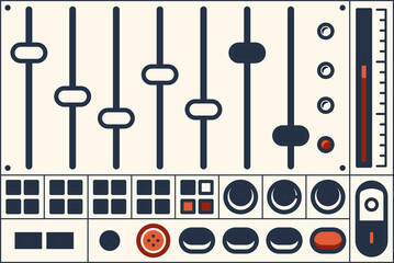 Poster - Retro dashboard with dials, buttons, gage screen