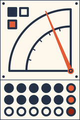 Poster - Retro dashboard gage gauge arrow, button, switch