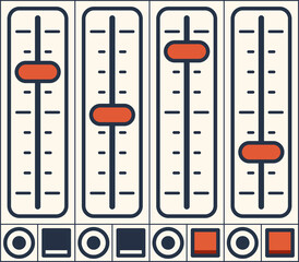 Poster - Retro dashboard slider knobs, buttons and stitches