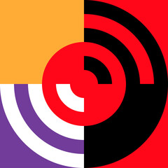 Poster - Bauhaus element, color graphic composition